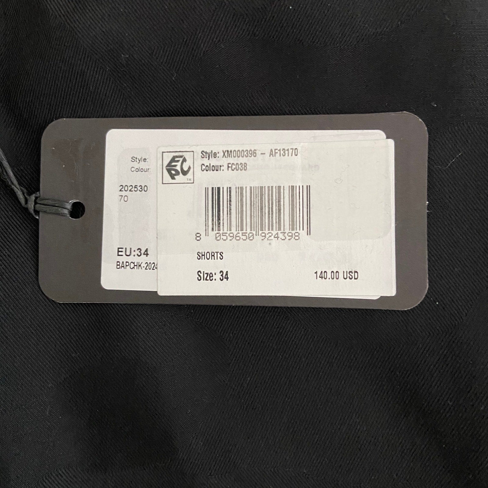 Armani Exchange Shorts Men's 34W Black Camo Lyocell Shorts 9" Inseam NEW