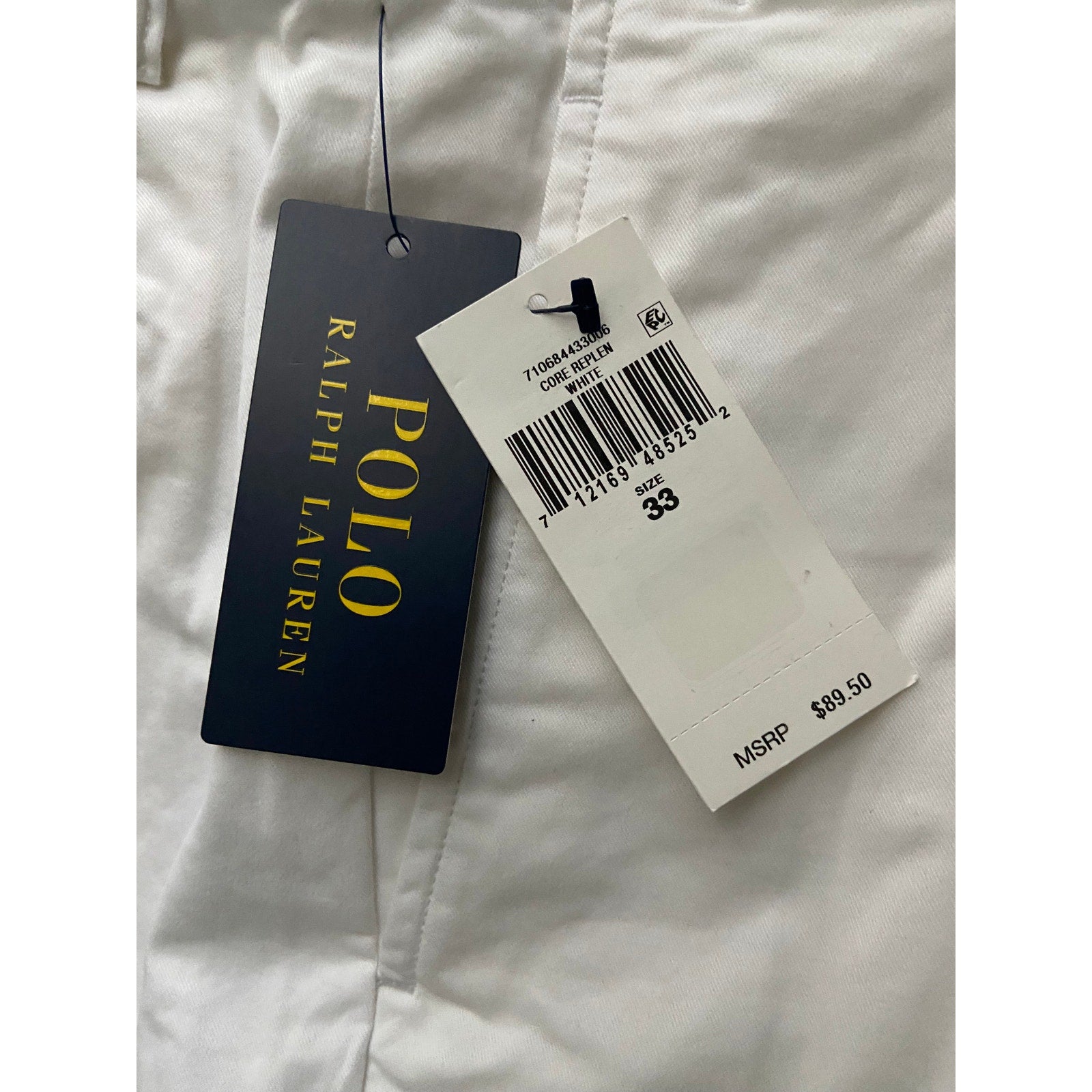 Polo Ralph Lauren Shorts Men's 33W Chino Cotton Twill Classic Fit White