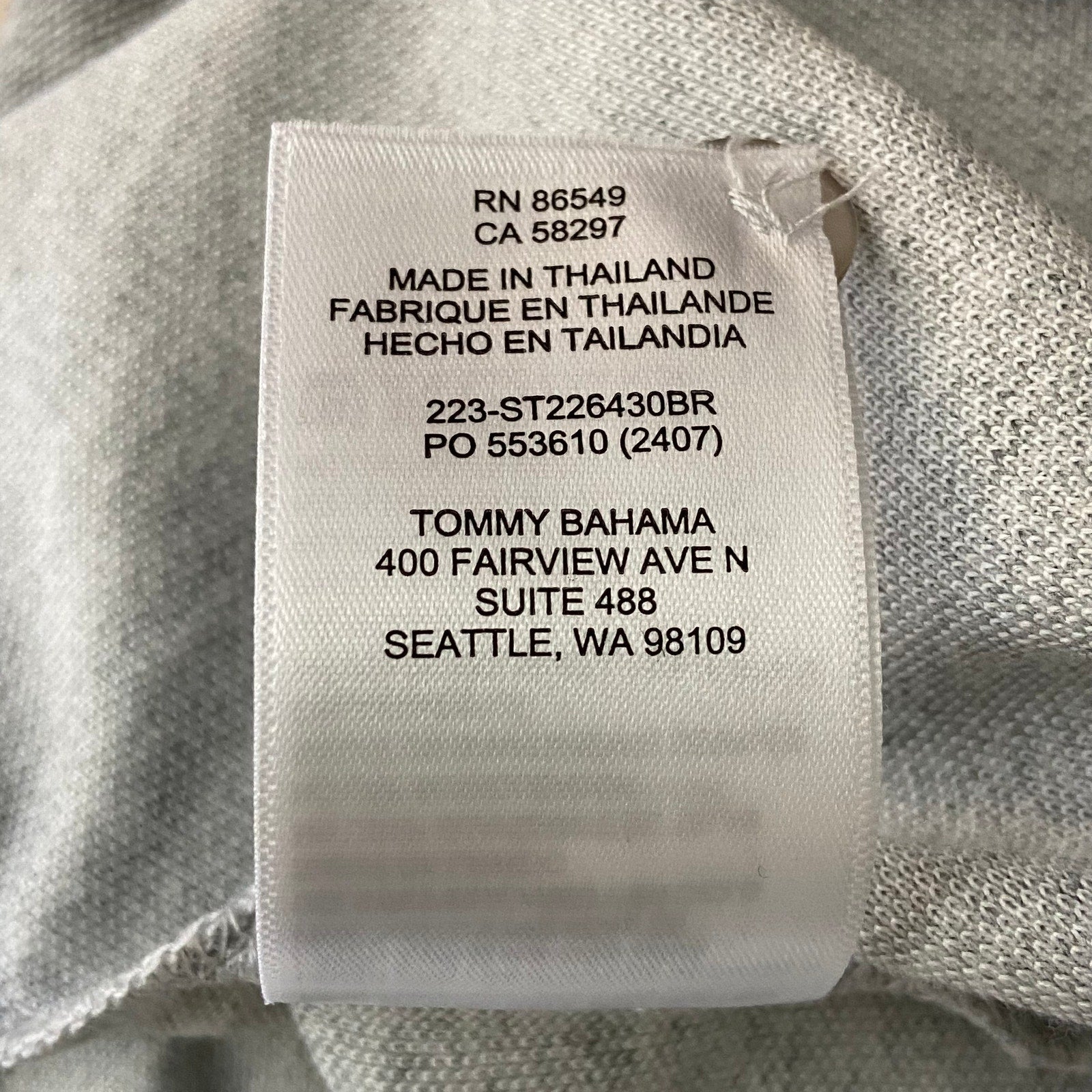 Tommy Bahama Polo Shirt Men's Large Island Zone Pima Cotton Gray Heather