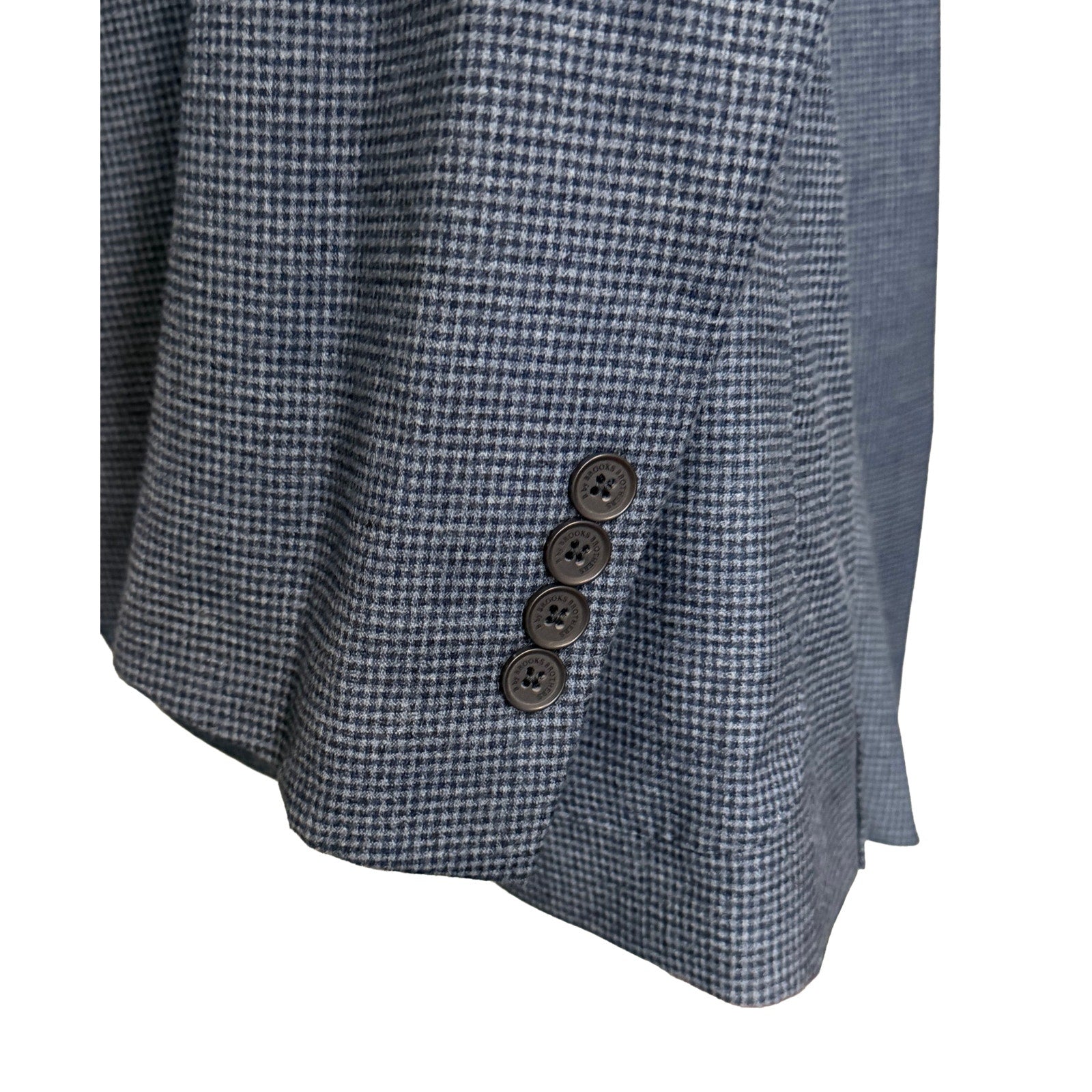 Brooks Brothers Sport Coat Men's 42 Short Blue Micro-Check Wool Blend