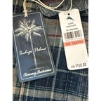 Tommy Bahama LS Shirt Men's 3XLB Big & Tall "Baranco Plaid" Indigo Palms
