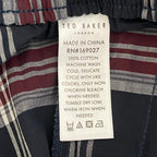 Ted Baker Sleep Pant Men's Small Woven Cotton Drawstring Pockets Black Plaid
