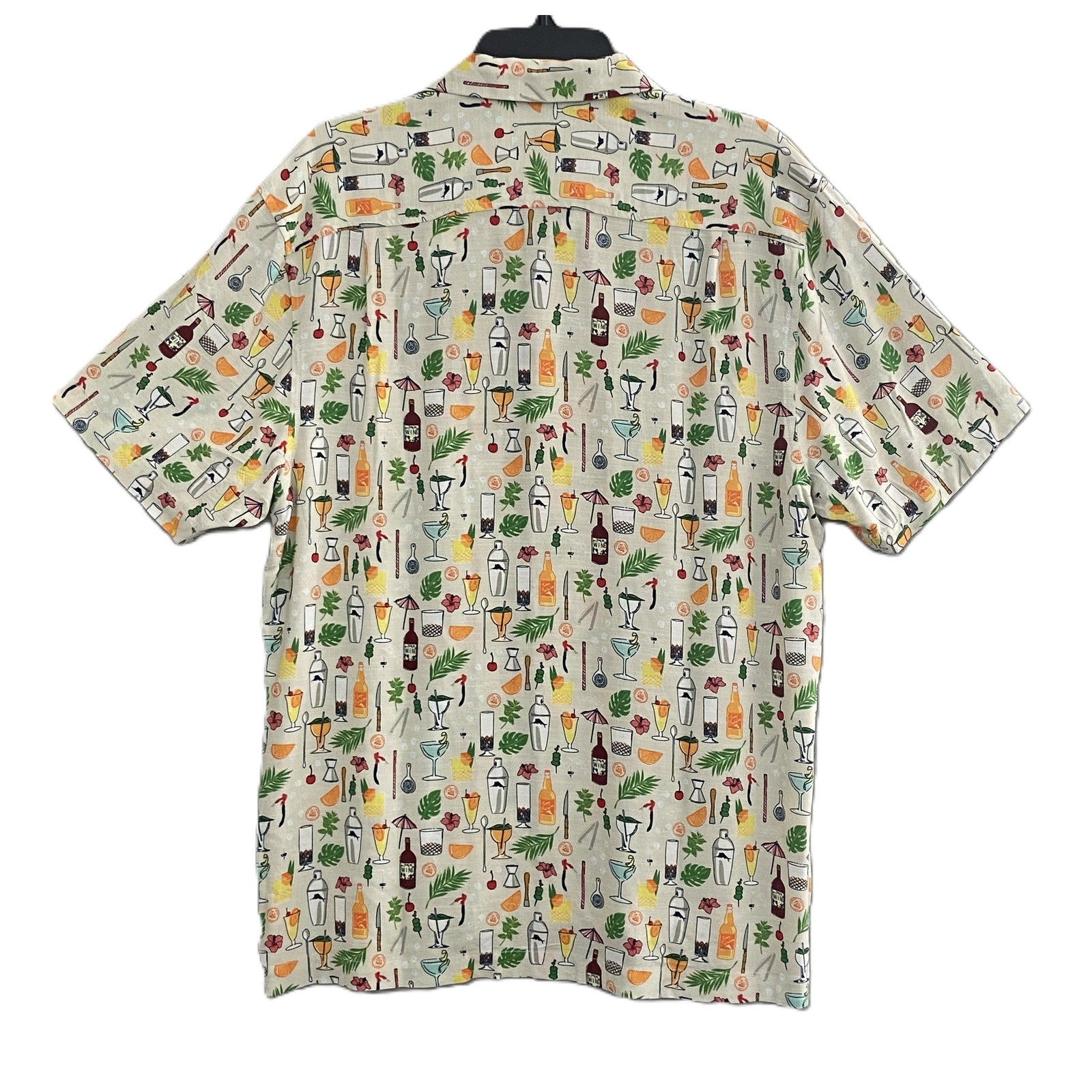 Tommy Bahama Shirt "The Veracruz Cay Lemon Lounge" Men's Medium Foggy Dew