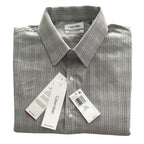 Calvin Klein Dress Shirt Men's Large Extra-Slim Fit Stain Shield Coral Plaid