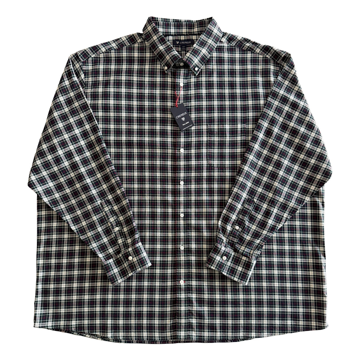 Daniel Cremieux Dress Shirt Men's 4XT Big & Tall Button-Down Stretch Plaid