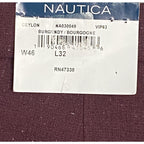 Nautica Ceylon Dress Pant Men's 46x32 Flat Front Active Stretch Burgundy