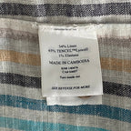 Faherty Shirt Men's Medium Breeze Shirt Short Slv Linen Multicolor Stripe