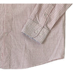 Johnston & Murphy Shirt Men's Small Button-Up Shirt Linen Blend Pink Check