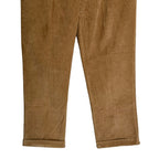 Roundtree & Yorke Pant Men's 38x30 Classic Fit Corduroy Pleated Cuffs Khaki