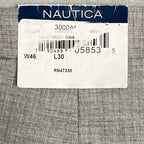 Nautica Ceylon Dress Pant Men's 46x30 Flat Front Active Stretch Light Grey