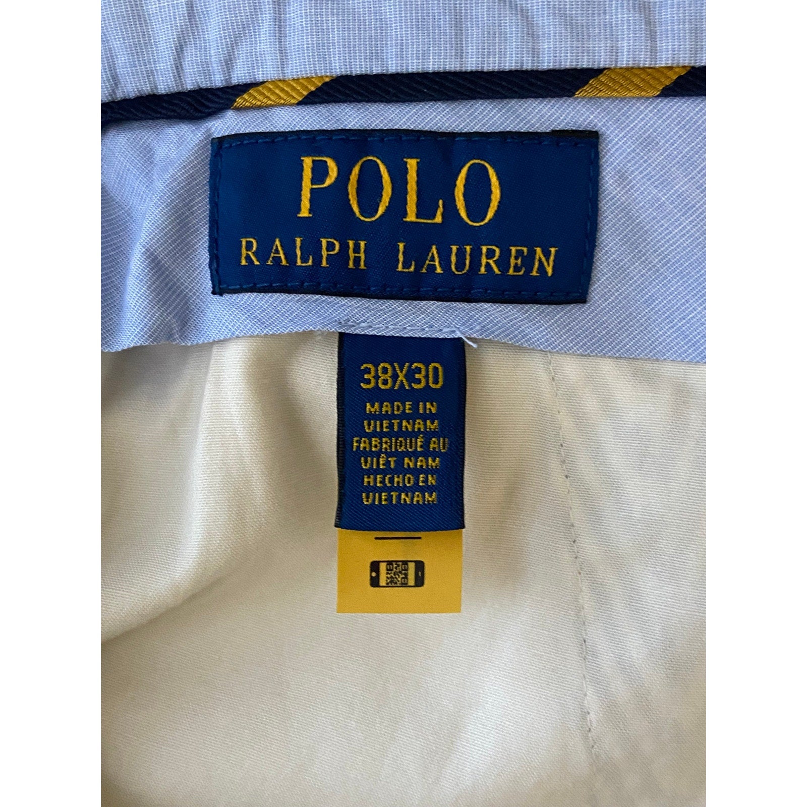 Polo Ralph Lauren Pants Men's 38x30 Seersucker Dress Pants Blue & White
