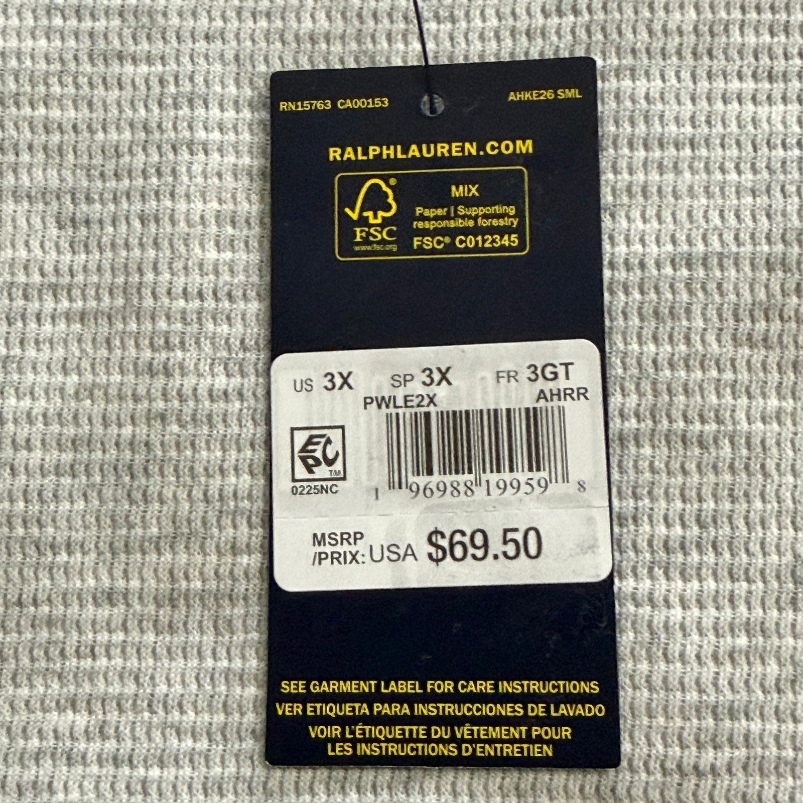 Polo Ralph Lauren Sleepwear Men's 3X Crew Neck Long Sleeve Knit Shirt Grey