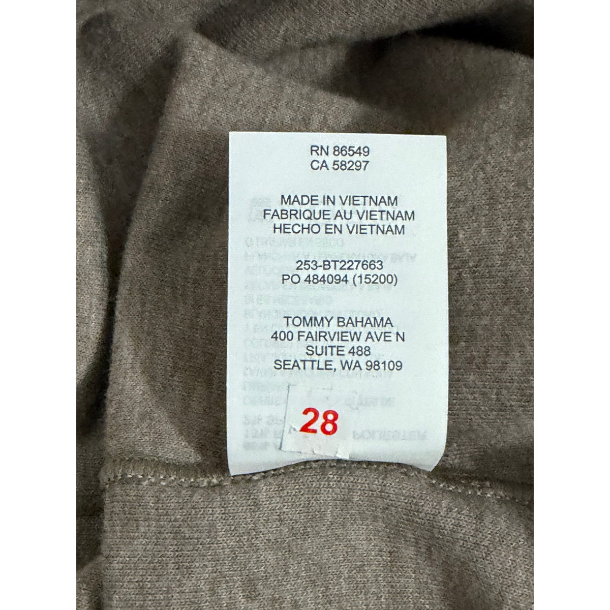 Tommy Bahama Half-Zip Men's 2XLB "Flipview Half Zip" Sweatshirt Cobblestone