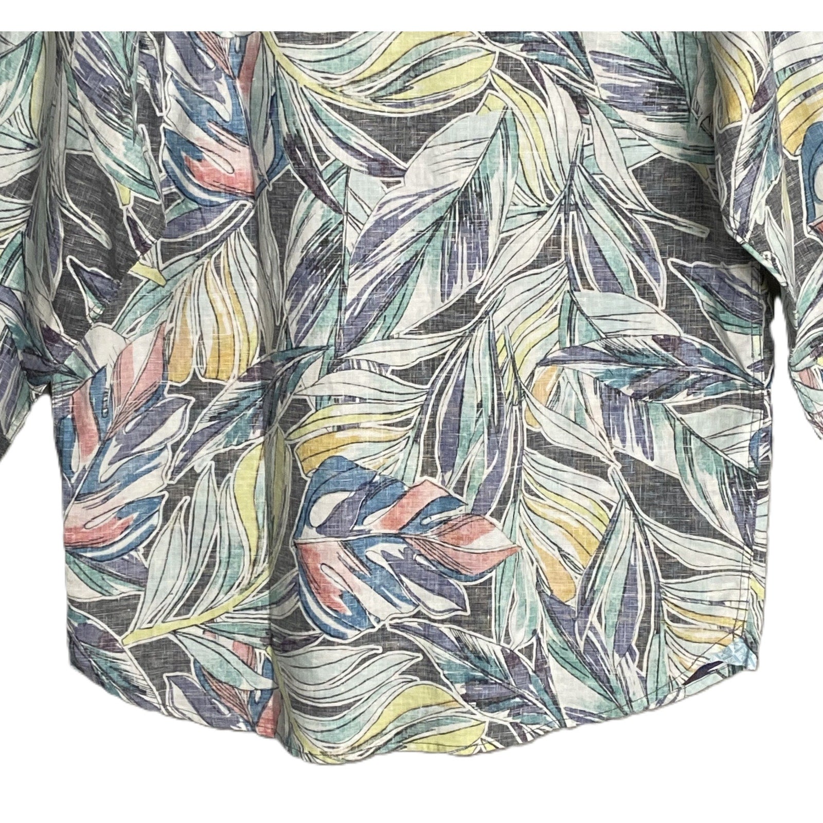 Tommy Bahama Shirt Men's XL "Barbados Breeze Stretch" Vines Linen Blend