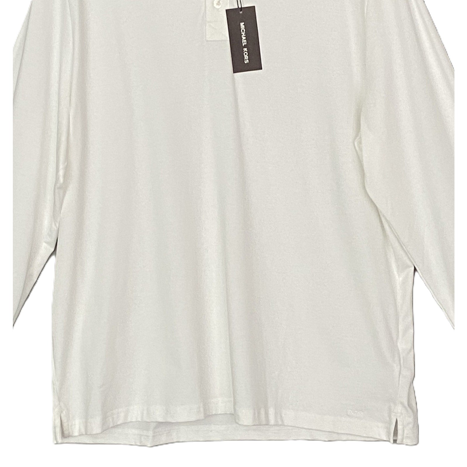 Michael Kors Polo Hoodie Shirt Men's XXL Pima Cotton Stretch Ocean White