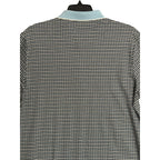 Murano Polo Shirt Men's 3XT Big & Tall Short Sleeve Blue Black Houndstooth