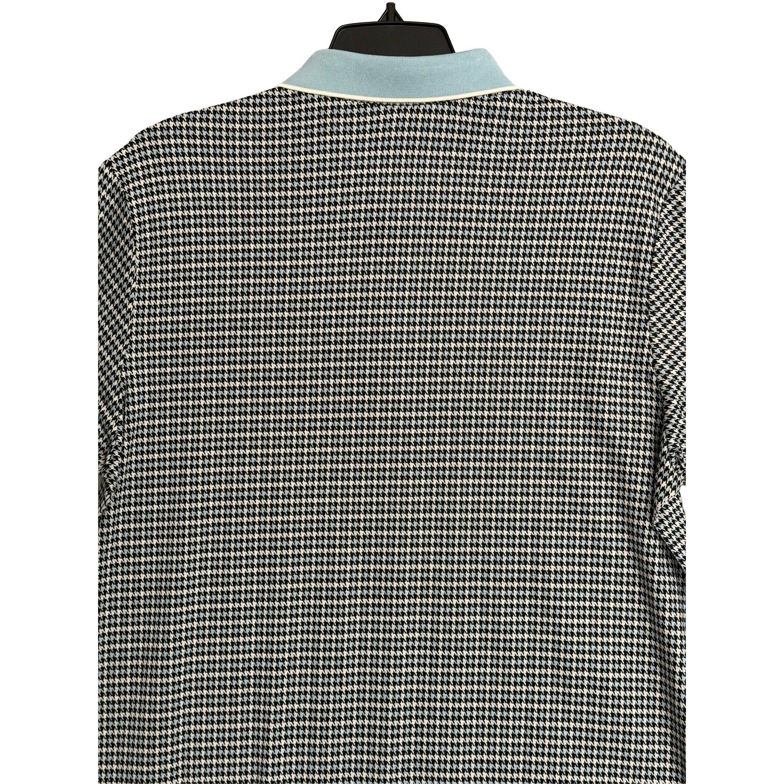 Murano Polo Shirt Men's 3XT Big & Tall Short Sleeve Blue Black Houndstooth