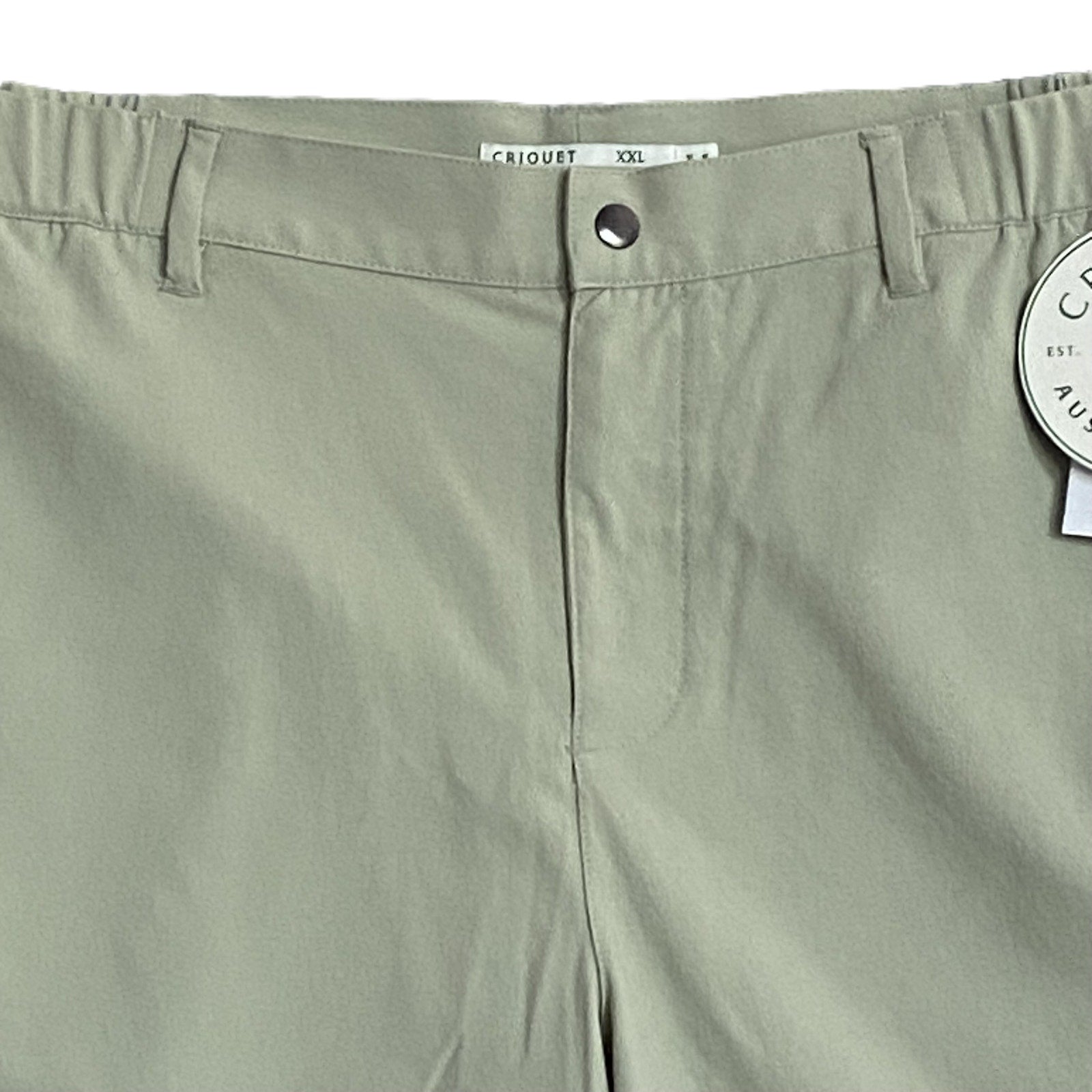 Criquet Shorts Men's Medium Woven Shorts Flat Front Stretch Fabric Sage NEW