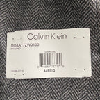 Calvin Klein Men's 44 Reg Sport Coat Slim-Fit Wool Black/White Herringbone