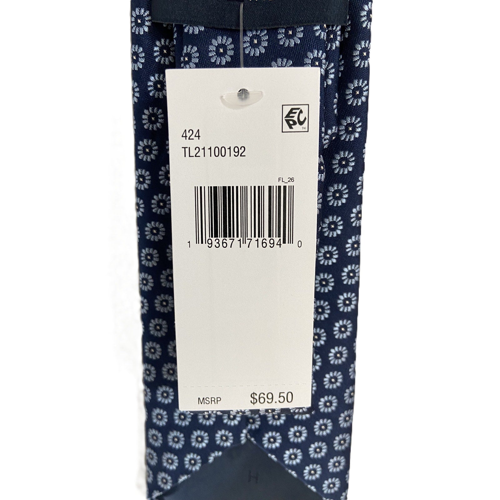 Tommy Hilfiger Men's Tie Jordan Floral Necktie Navy Blue 3" Silk Blend