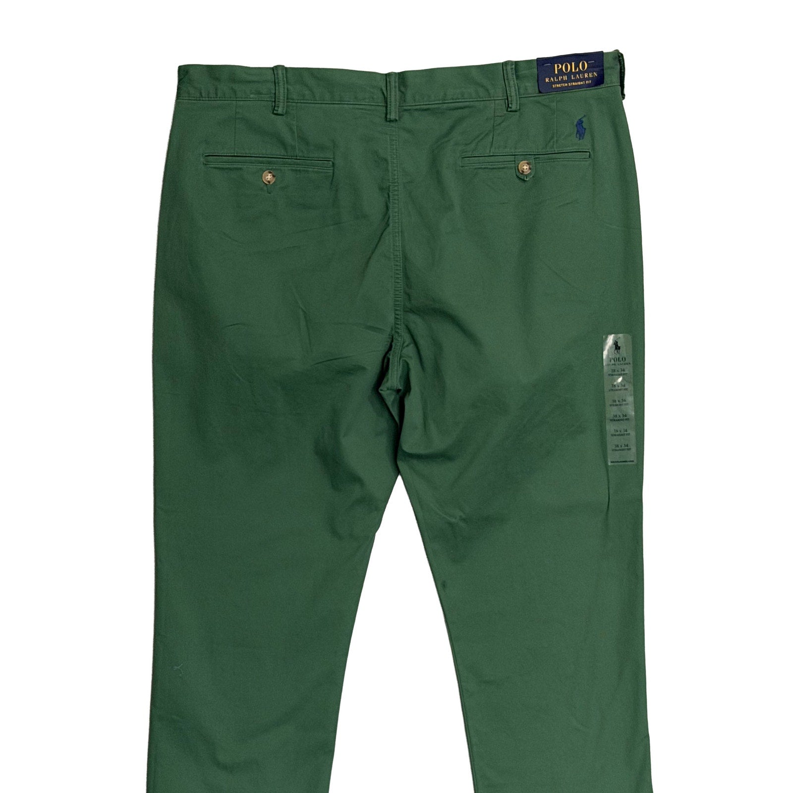 Polo Ralph Lauren Pant Men's 38"x34" Chino Stretch Straight Fit Solid Green