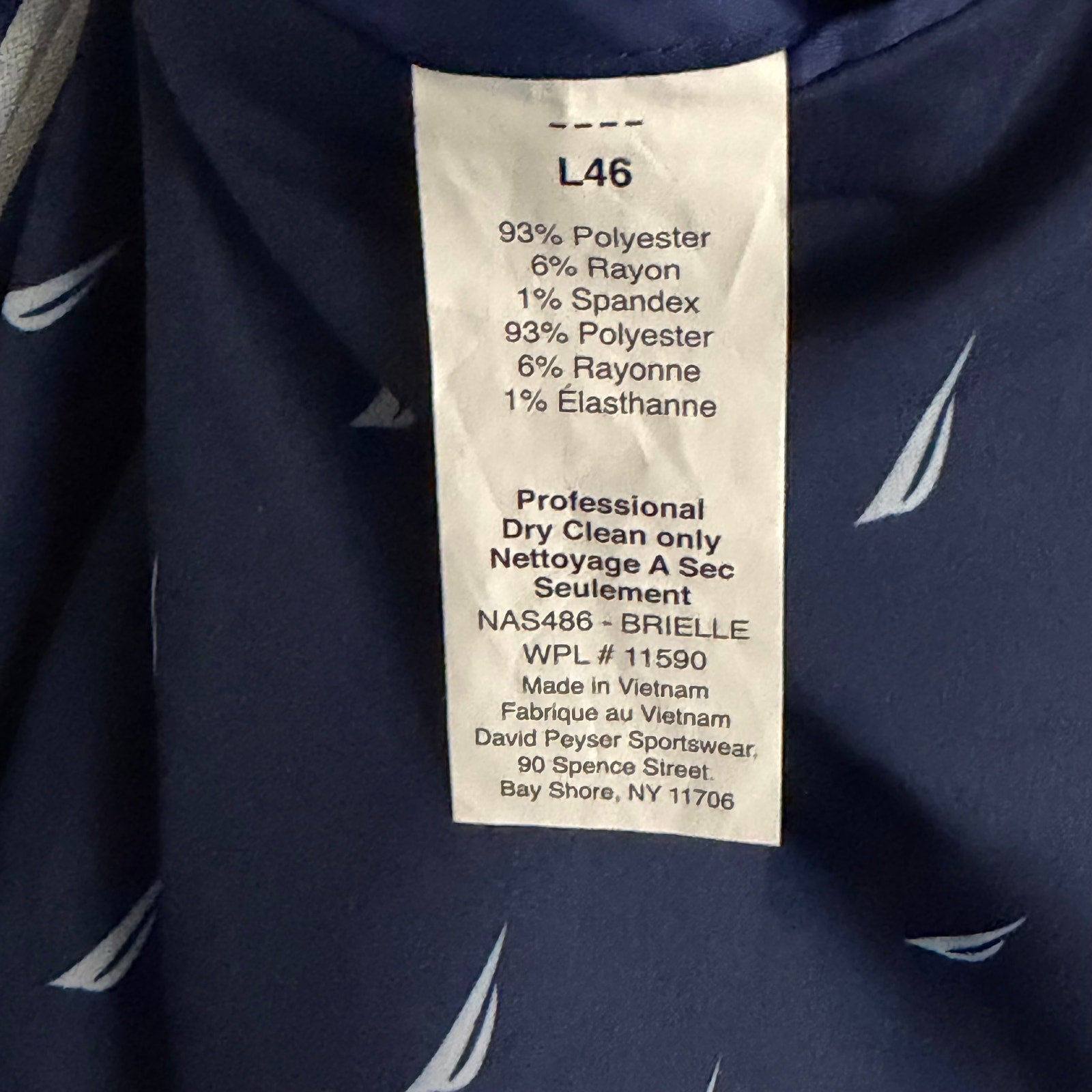 Nautica Sport Coat Men's 46 Long Modern Fit Active Stretch Lt Blue