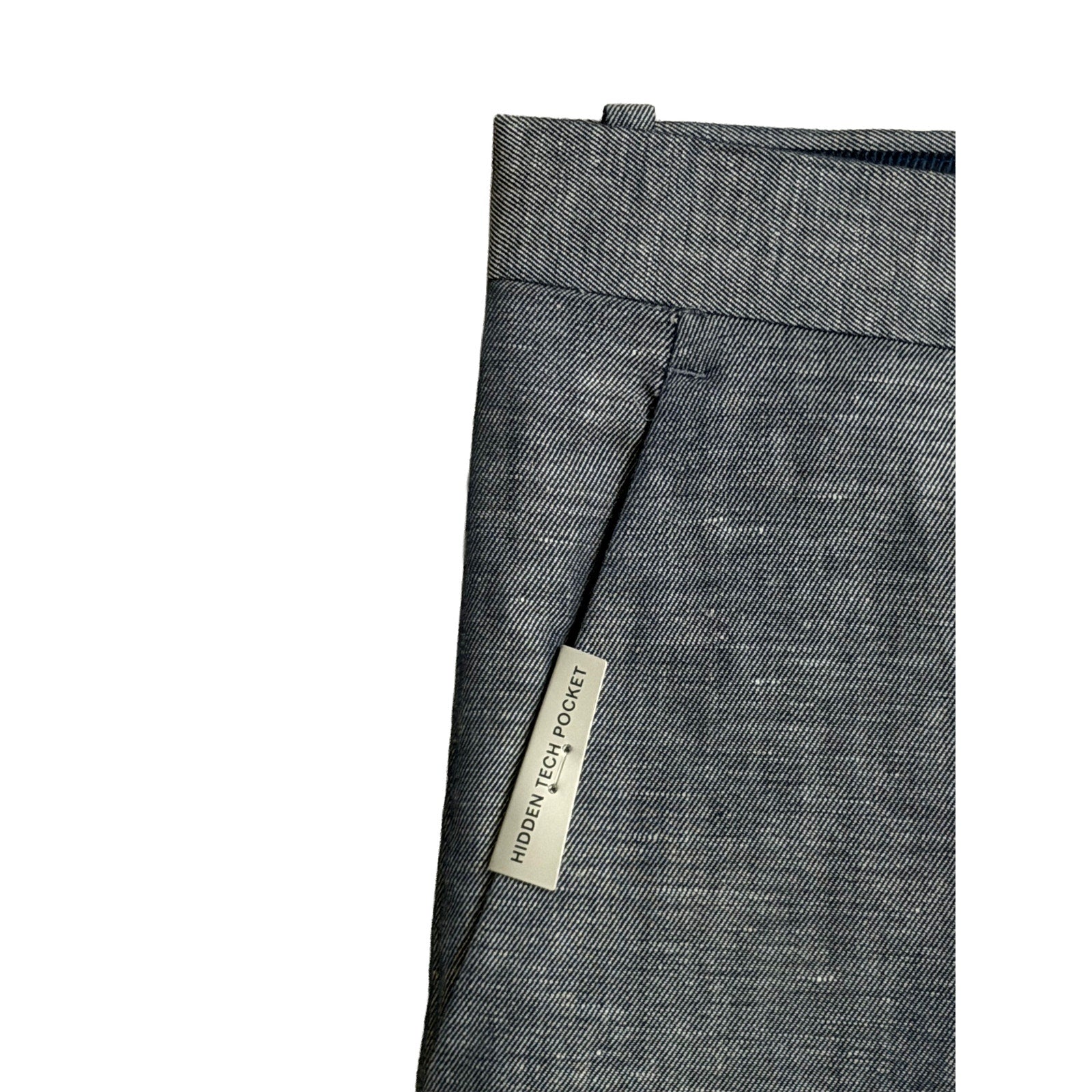 Perry Ellis Portfolio Pants Men's 32"x32" Modern Fit Linen Blend Blueprint