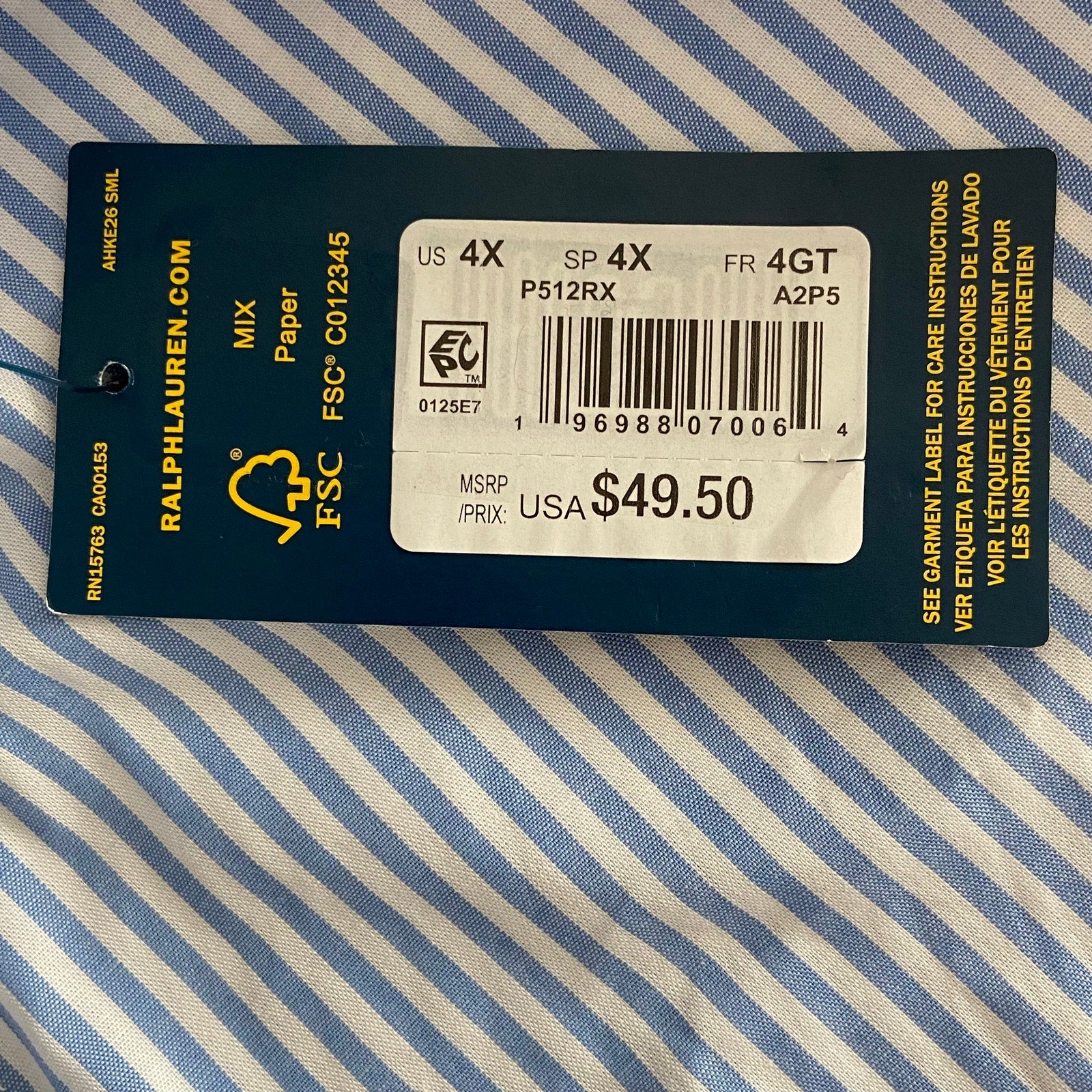 Polo Ralph Lauren Sleepwear Men's 4X Big & Tall Sleep Shorts Blue Pinstripe