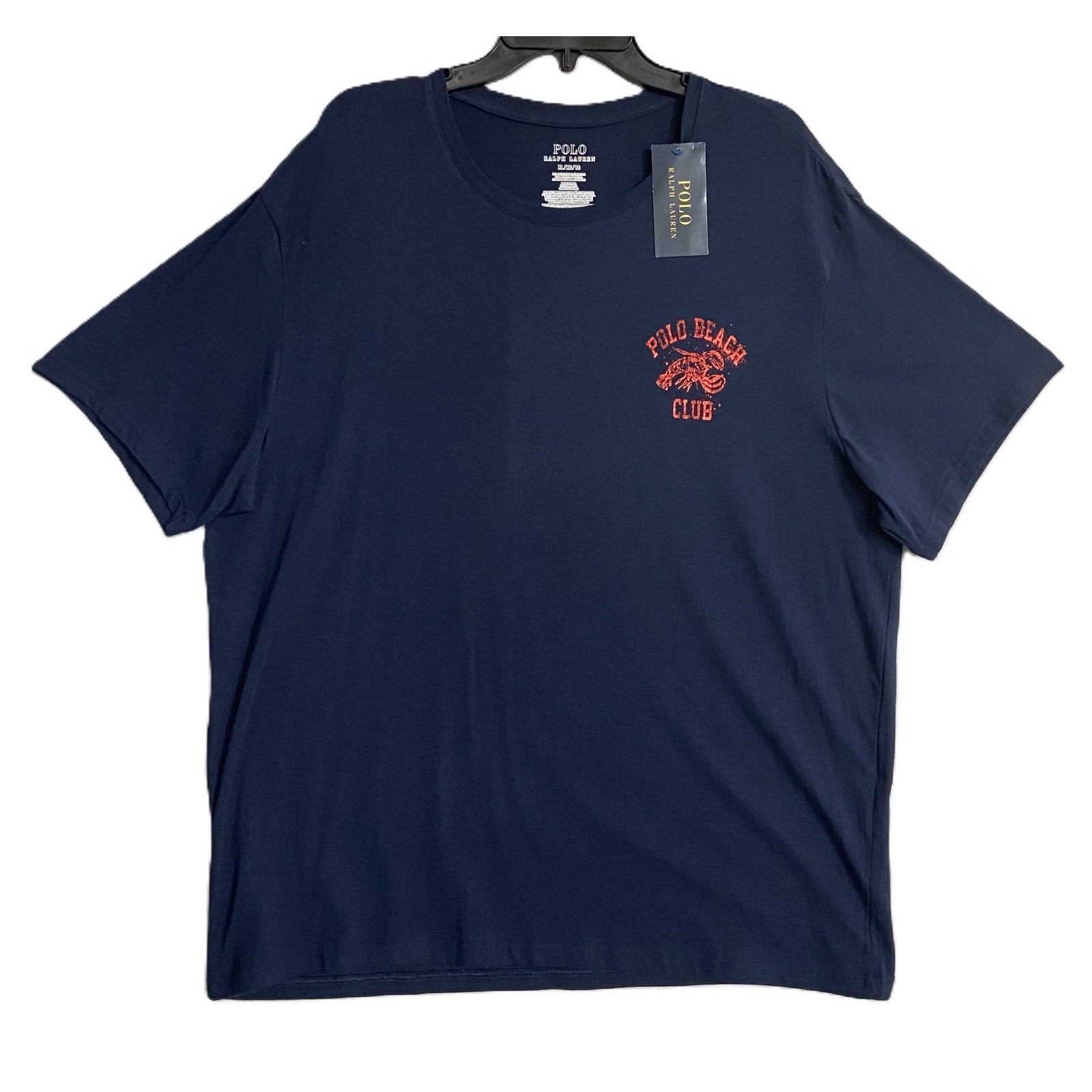 Polo Ralph Lauren T-Shirt Men's XL "Polo Beach Club" Crew Neck Stretch Blue