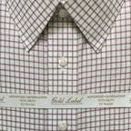 Roundtree & Yorke Shirt Big & Tall Men's 20 36/37 Dress Shirt Wine Check