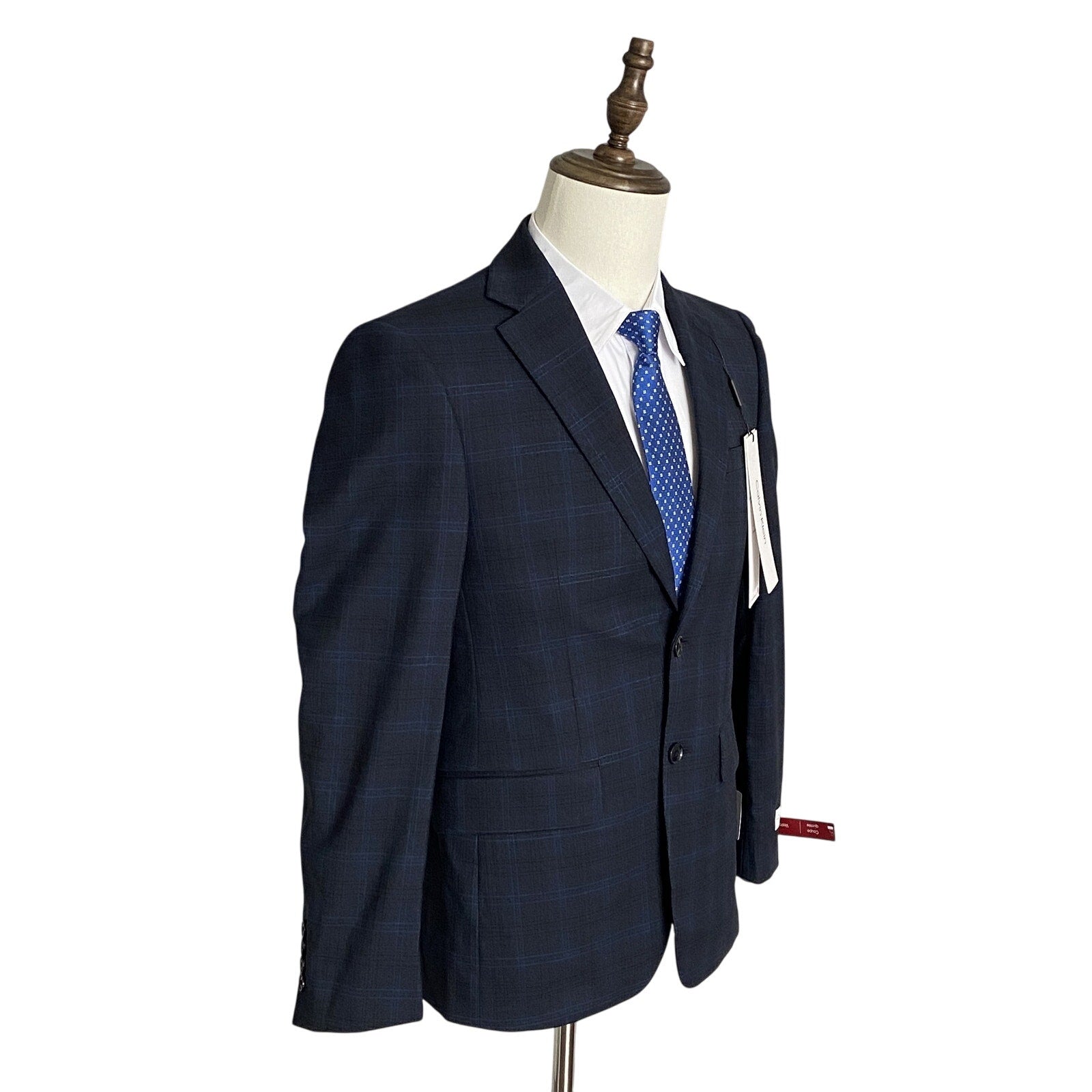 Calvin Klein Suit Jacket Men's 36 Short Slim Fit Malbin Wool Blend Navy