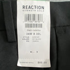 Kenneth Cole Dress Pant Men's 34x30 Slim Fit Stretch Gabardine Solid Black