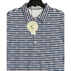 Criquet Polo Shirt Men's XXL Stretch Short Sleeve Sun Stripe Navy