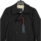 Tommy Hilfiger Men's 42 Regular Double-Breasted Belted Trench Coat Black