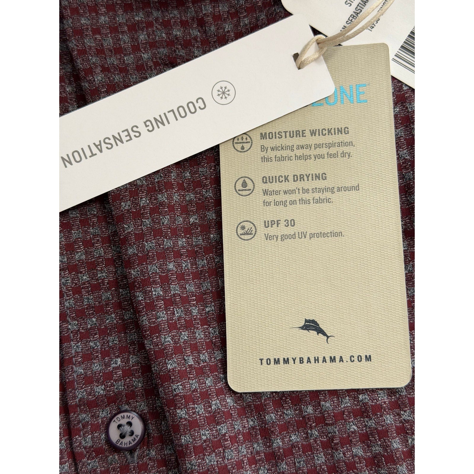 Tommy Bahama Shirt Men's XL "San Sebastian Check" Shirt Pinot Noir