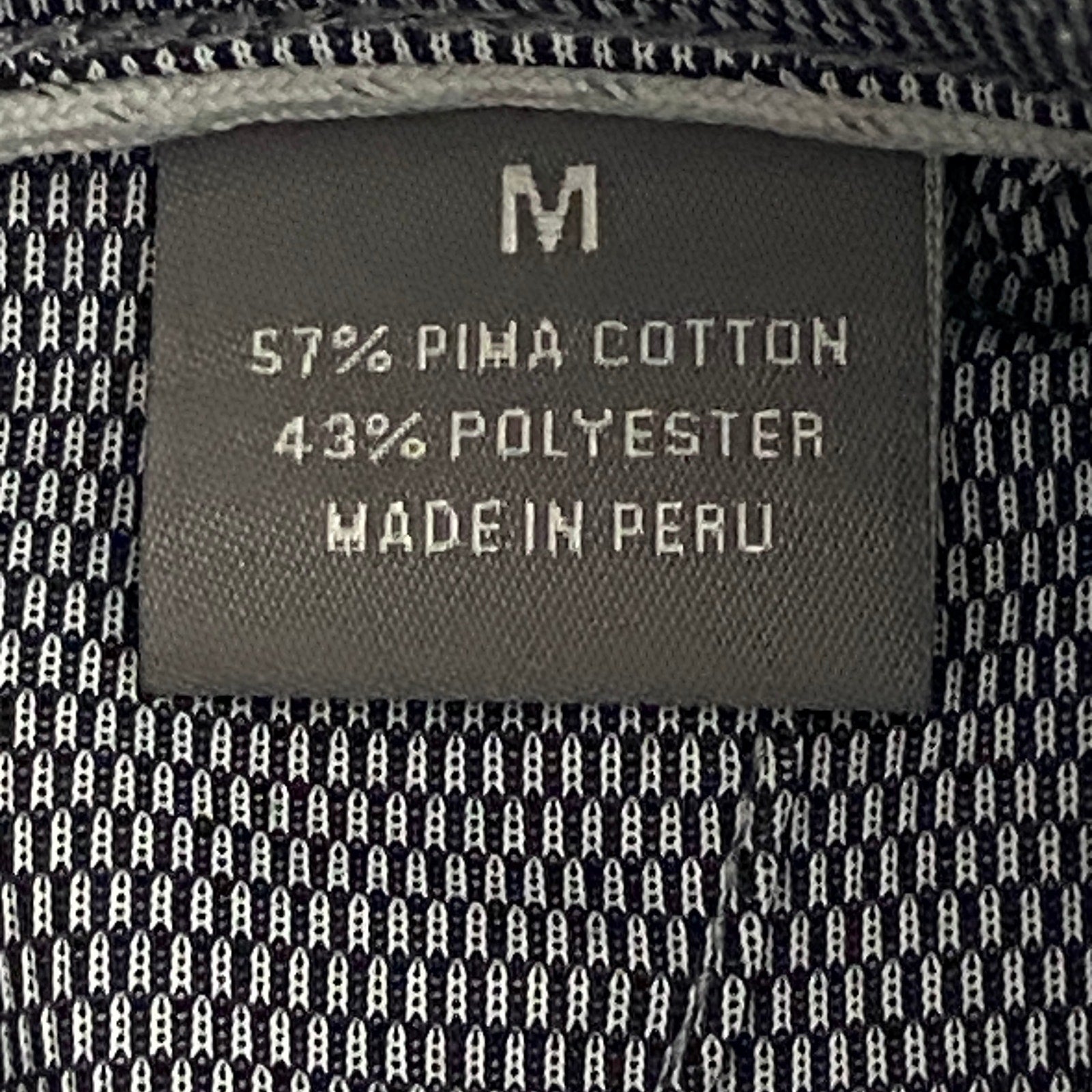 Daniel Cremieux Polo Shirt Men's Medium Long Sleeve Pima Cotton Navy Heather