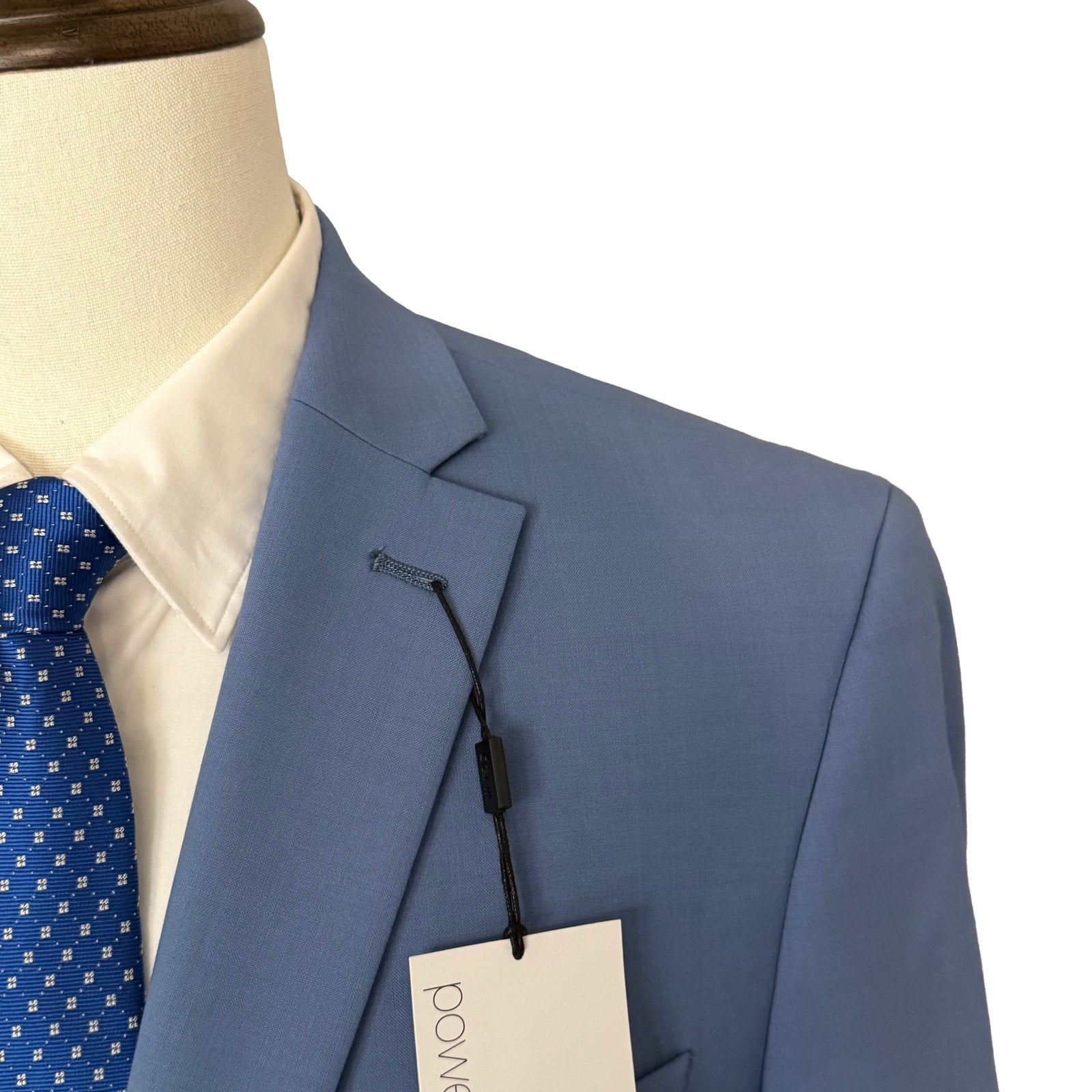 Bar III Suit Jacket Men's 44 Regular Slim Fit Wool Blend Stretch Light Blue