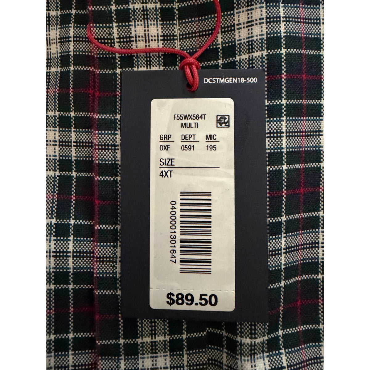 Daniel Cremieux Dress Shirt Men's 4XT Big & Tall Button-Down Stretch Plaid