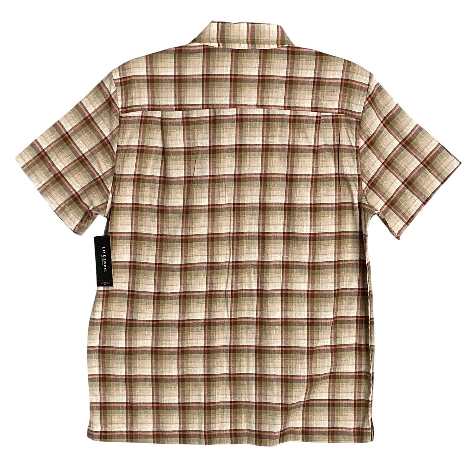 Liverpool Los Angeles Shirt Men's Small Casual Button-Up Shirt Brown Gingham