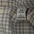 Calvin Klein Dress Shirt Men's Large Steel+ Regular Fit Stretch Grey Plaid