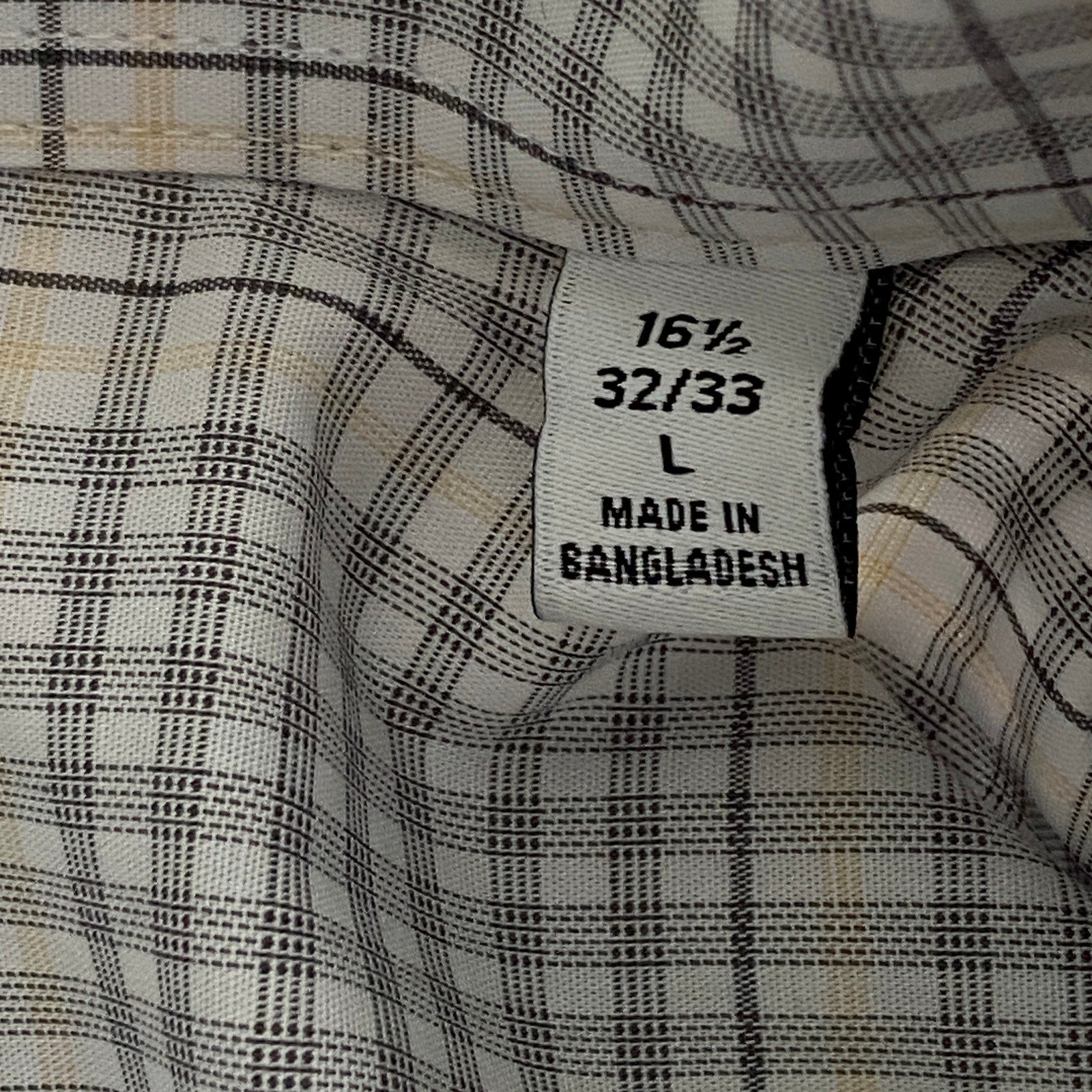 Calvin Klein Dress Shirt Men's Large Steel+ Regular Fit Stretch Grey Plaid