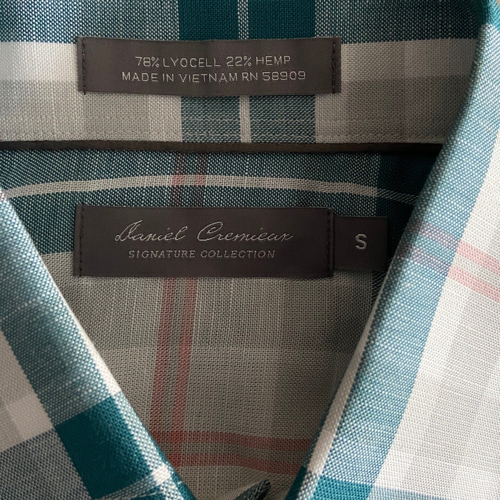 Daniel Cremieux Shirt Men's Small Signature Collection Button-Up Hemp Blend