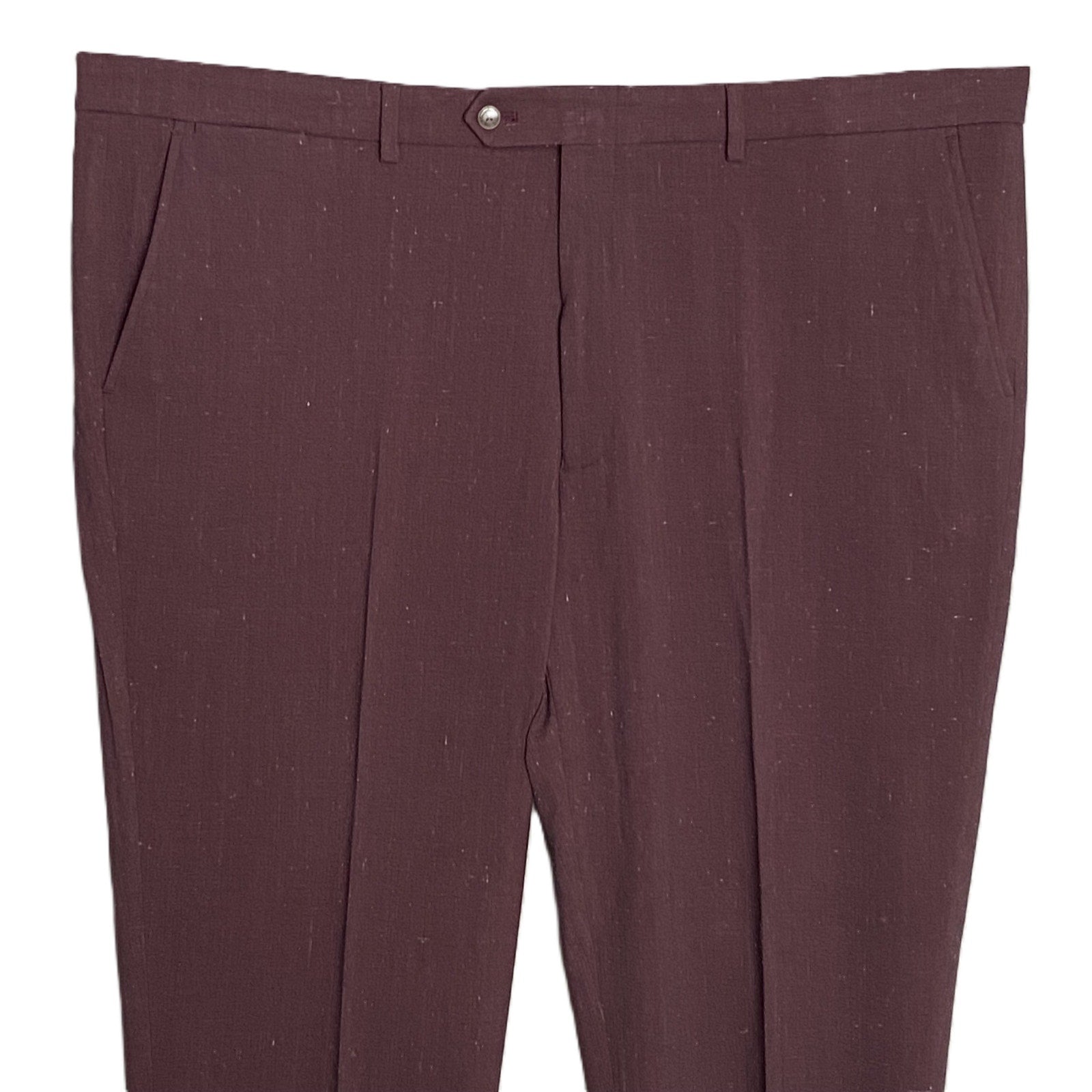 Nautica Ceylon Dress Pant Men's 46x32 Flat Front Active Stretch Burgundy