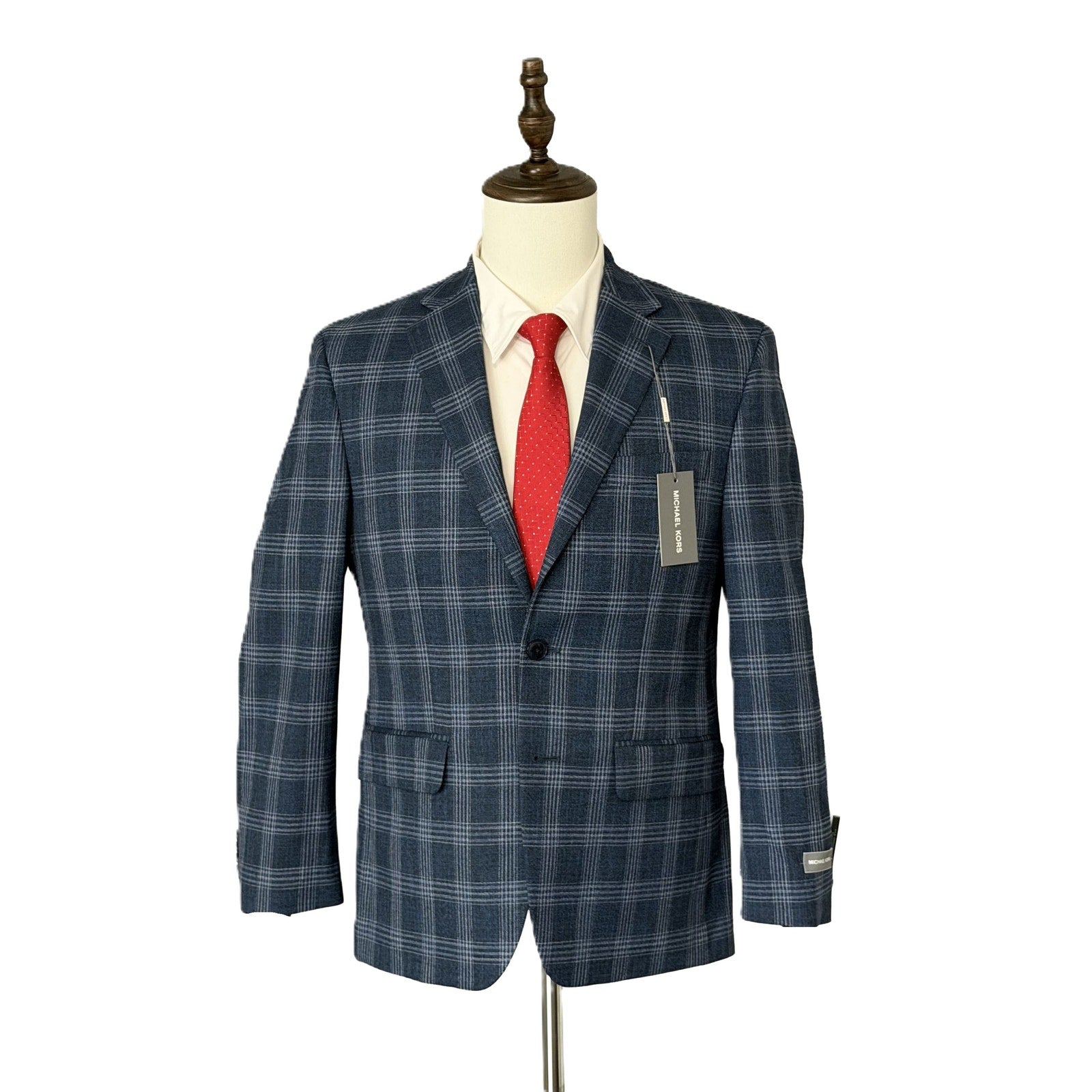 Michael Kors Sport Coat Men's 36 Short Kent Classic Fit Stretch Blue Check