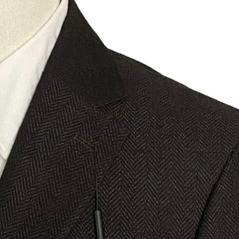 Calvin Klein Men's 42 Long Sport Coat Slim Fit Brown Herringbone Wool