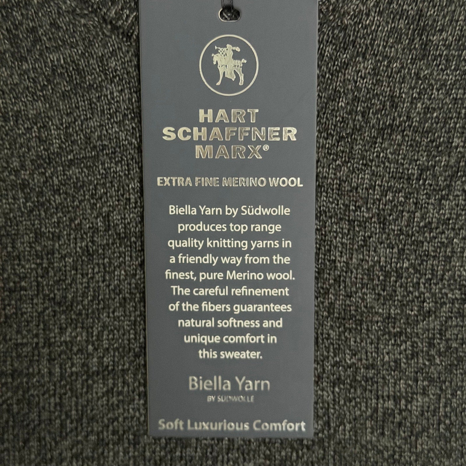 Hart Schaffner Marx Sweater Vest Men's 2XB Big & Tall Wool Charcoal Heather