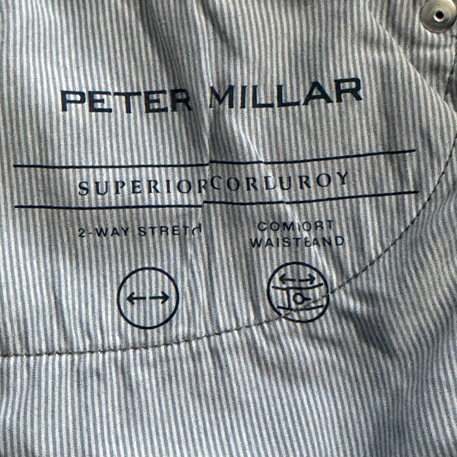 Peter Millar Pants Men's 40"x33" Superior Soft Corduroy 5-Pocket Oslo Grey NWT