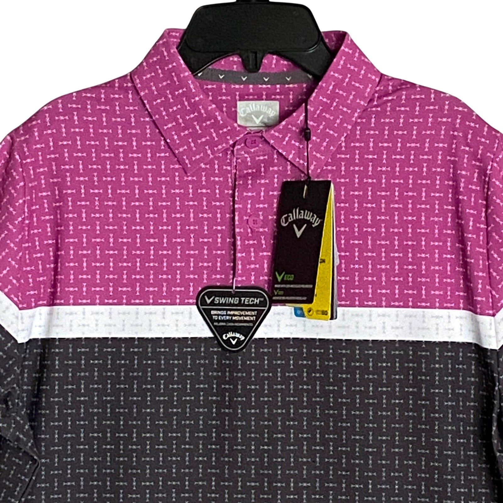 Callaway Polo Shirt Men's Small Swing Tech Short Sleeve UPF 50 Purple Orchid