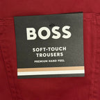 Boss Soft Touch Trousers Men's 34"x32" Slim Fit Flat Front Stretch Red