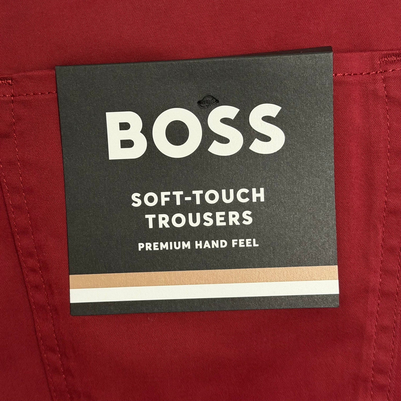 Boss Soft Touch Trousers Men's 34"x32" Slim Fit Flat Front Stretch Red
